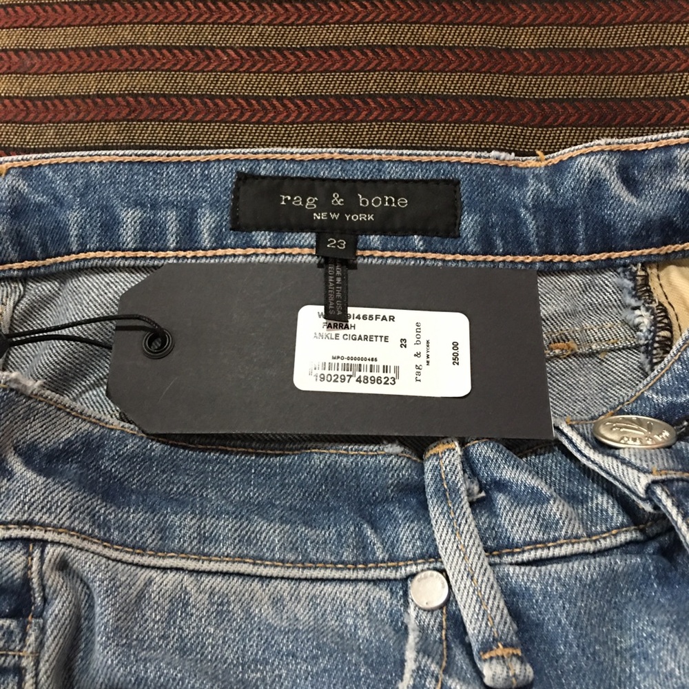 ❤️ RAG & BONE ❤️ COLLECTION STYLISH FARRAH ANKLE CIGARETTE RAW HEM JEANS . - Picture 12 of 12